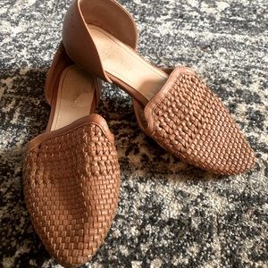 Restricted Brown Woven Flats